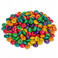 Drewniane koraliki DYSK 4-10mm 190szt. kolorowy