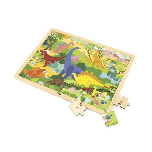 Viga 44584 Puzzle na podkładce 48 elementów - poznajemy dinozaury na Arena.pl