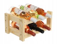 Stojak na 6 butelek wina, 34 x 24 x 17,5 cm drewno z elementami