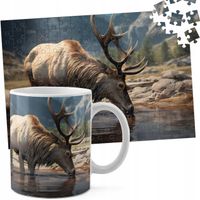 ZESTAW KUBEK + PUZZLE 110EL - ZWIERZĘTA DZIKIE LEŚNE JELEŃ