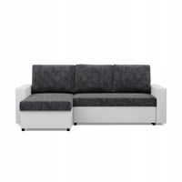 KANAPA NAROŻNIK LUNA CIEMNY SZARY BIAŁY Rogówka Rozkładana Funkcja Spania