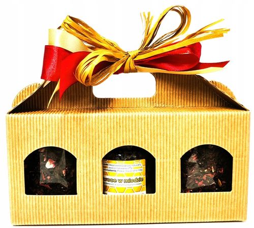 ZESTAW PREZENTOWY W WALIZECZCE 2xherbata owocowa, owoce w miodzie na Arena.pl