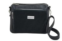 Codzienna torebka ze skóry naturalnej z zamszem - Czarna