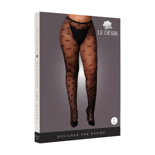 obsessive heart patterned tights plus size black xl-4xl na Arena.pl
