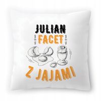 Poduszka Dla Juliana Na Urodziny Ze Zdjęciem Na Prezent Biała 40X40 Cm