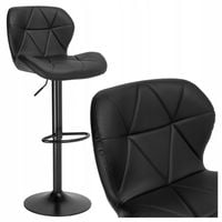 HOKER OBROTOWY REGULOWANY PIKOWANY CZARNY KRZESŁO BAROWE EKOSKÓRA