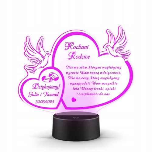 PODZIĘKOWANIA DLA RODZICÓW Świadków PREZENT na ŚLUB WESELE z TWOIM GRAWERem na Arena.pl