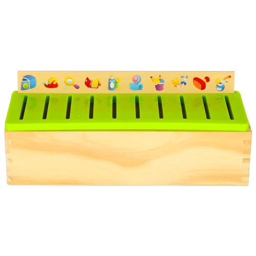 Sorter Drewniany Układanka Logiczna Edukacyjna Dopasuj Obrazki dla Dzieci na Arena.pl