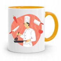 Kubek Żółty Dla Kucharza Kucharki Szefa Kuchni Z Nadrukiem Ze Zdjęciem