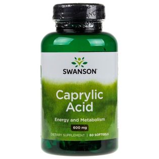 Swanson Kwas Kaprylowy (Caprylic Acid) 600 mg - 60 kapsułek