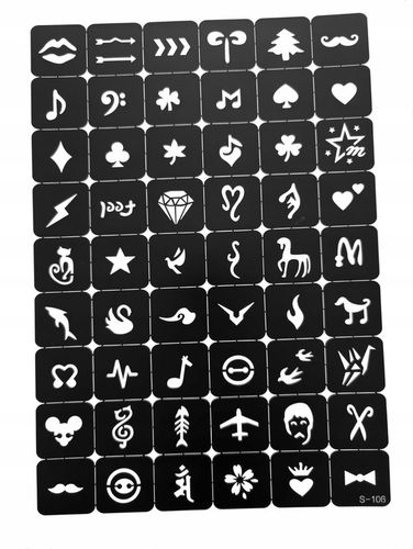 Tatuaże brokatowe SZABLONY 373 SZT KATALOG DLA DZIECI I DOROSŁYCH na Arena.pl