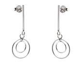 Delikatne srebrne wiszące kolczyki celebrytki kółko kółeczko ring srebro 925 K1629