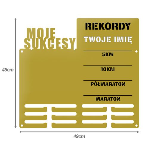 Wieszak na medale i numery startowe REKORDY RUN twoje imię 14.1 na Arena.pl