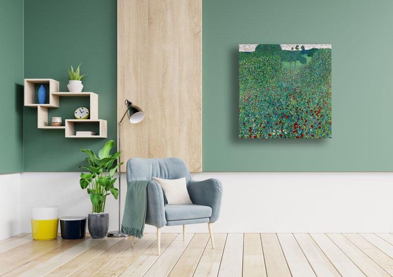 Makowe pole, Gustav Klimt - obraz na płótnie 30x zdjęcie 1