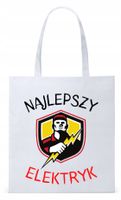 Dla Elektryka Na Prezent Torba Eco Biała Shopper Z Nadrukiem Ze Zdjęciem