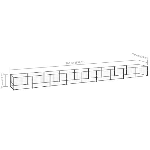 Kojec dla psa, czarny, 9 m², stalowy na Arena.pl