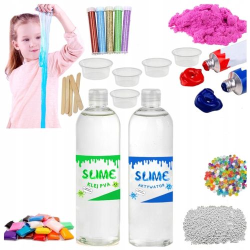 ZESTAW SLIME XXL 13w1 KLEJ PVA DO ROBIENIA GLUTÓW NA PREZENT na Arena.pl