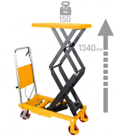 WÓZEK NOŻYCOWY PLATFORMOWY CORMAK TA1513 – UDŹWIG 150 KG, PODNOSZENIE 1340