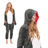 Piżama Damska Kombinezon Kigurumi Kostium Onesie Szary Rekin 175-185 cm XL