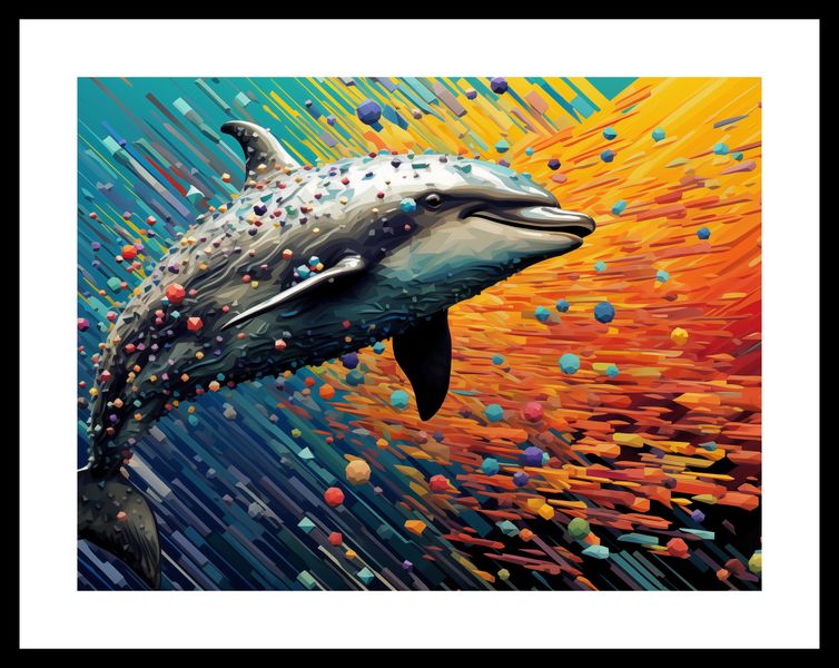 Plakat 40x30cm Delfin w Palecie Barw zdjęcie 3
