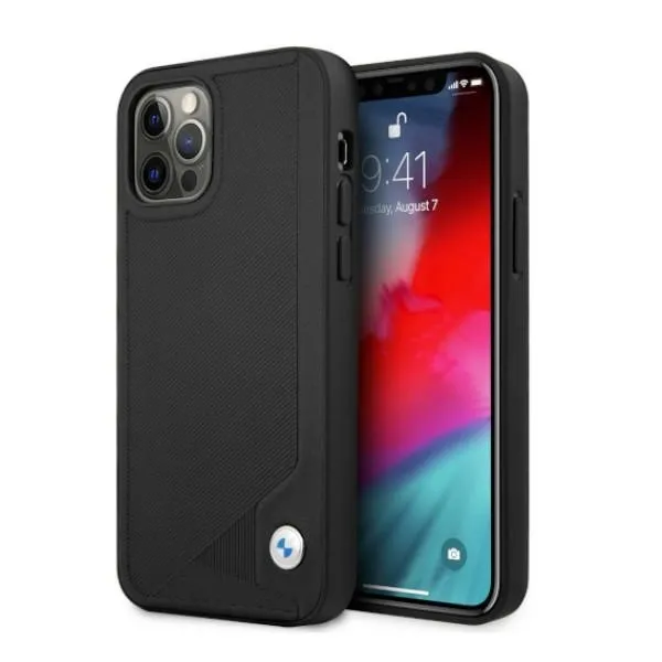 Etui BMW Leather Deboss na iPhone 12 Pro Max - czarne zdjęcie 1