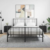 Szafki nocne, 2 szt., czarne, 40x35x47,5 cm