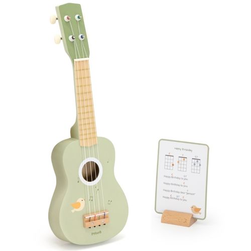 Viga Drewniane Ukulele Gitara Dla Dzieci Zielone Z Nutami na Arena.pl