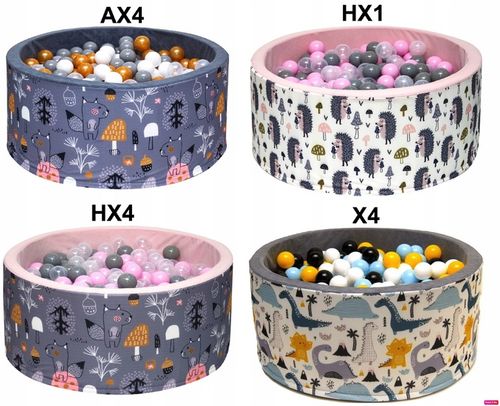 Suchy Basen z piłeczkami 90x40 piłkami 200 wzory dla dzieci kojec z kulkami na Arena.pl