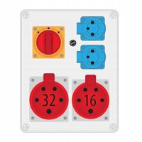2 x 2 x ROZDZIELNIA BUDOWLANA R-BOX 240 1x32A/5P 1x16A/5P 2x250V L/P PAWBOL