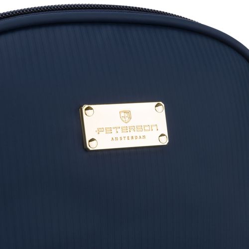 granatowa kosmetyczka z materiału syntetycznego zamykana suwakiem na Arena.pl