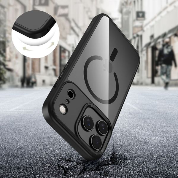 TECH-PROTECT MAGMAT MAGSAFE IPHONE 17 PRO BLACK/CLEAR zdjęcie 4