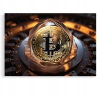 2 x Obraz 60x40 bitcoin motywacyjny ruletka diamenty