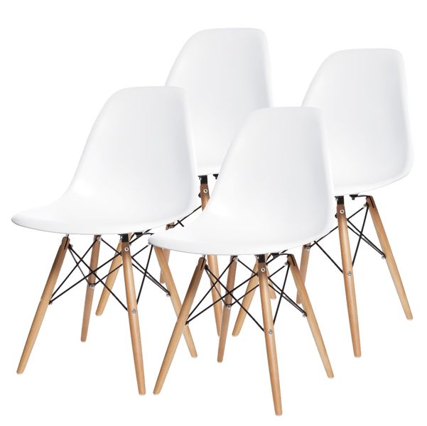 Krzesła do jadalni komplet 4szt zestaw nowoczesne białe na Arena.pl