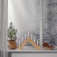 Świecznik adwentowy drewniany naturalny KARIN