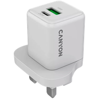 CANYON Ładowarka sieciowa CU20AC GaN 20W 1xPD 1xQC UK Biała