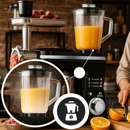 ROBOT KUCHENNY PLANETARNY Z MISĄ BLENDER MASZYNKA DO MIĘSA MIKSER 5w1 na Arena.pl