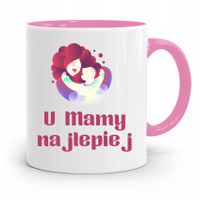 Kubek Różowy Prezent Dla Mamy U Mamy Najlepiej Z Nadrukiem Ze Zdjęciem