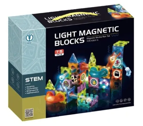 KLOCKI MAGNETYCZNE PANELE 75EL ZESTAW ŚWIECĄCY TOR na Arena.pl