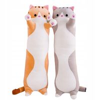 MASKOTKA PLUSZAK DŁUGI KOT PRZYTULANKA PARÓWKA ZABAWKA PODUSZKA GRUBY MIŁY