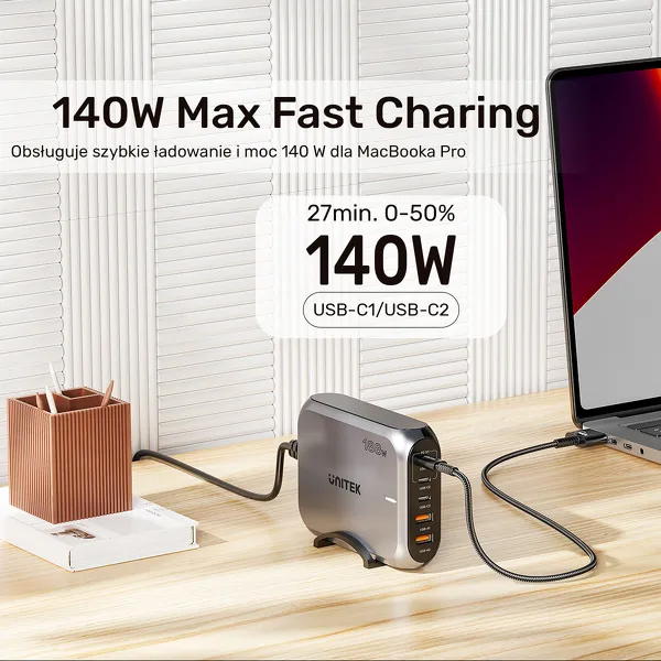 Unitek Szybka ładowarka sieciowa 2xUSB-A 3xUSB-C zdjęcie 6
