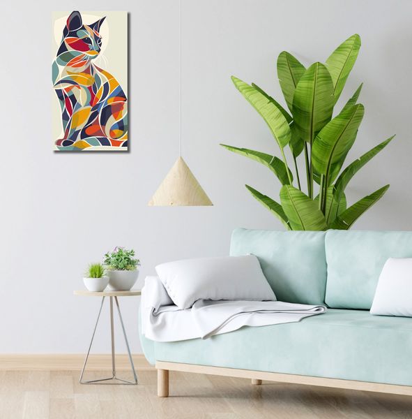 Obraz 30x60cm Kalejdoskopowy Kot zdjęcie 2