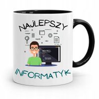 Kubek Czarny Informatyka Programisty Najlepszy Inf Z Nadrukiem Ze Zdjęciem