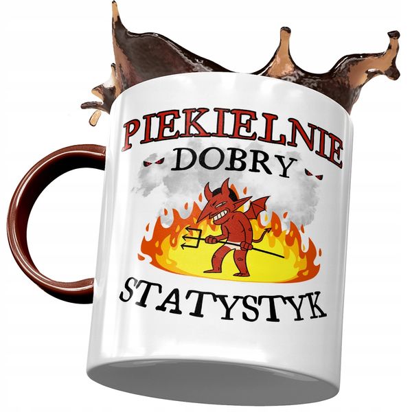 Kubek Bordowy Dla Statystyka Piekielnie Dobry Z Nadrukiem Ze Zdjęciem zdjęcie 1
