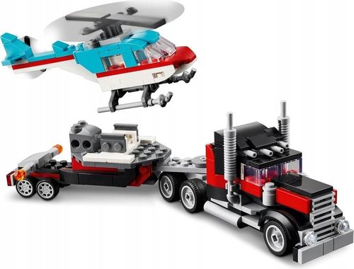 KLOCKI LEGO CREATOR 31146 CIĘŻARÓWKA Z PLATFORMĄ I HELIKOPTEREM 3 W 1 na Arena.pl
