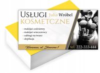 Wizytówki firmowe reklamowe 200szt USŁUGI KOSMETYCZNE gotowe wzory
