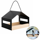 Nowoczesny karmnik dla ptaków PT06 – duży, metal-drewno