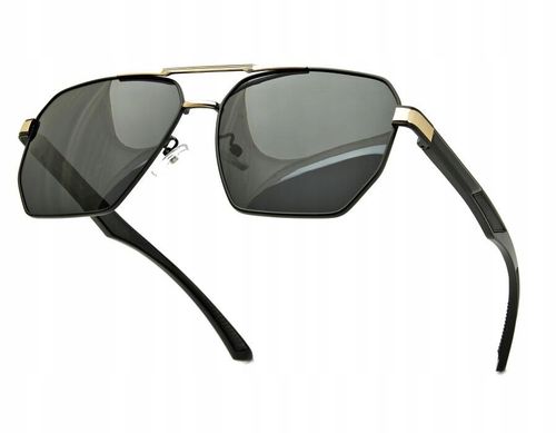 Duże OKULARY MĘSKIE POLARYZACYJNE PRZECIWSŁONECZNE PolarZone PILOTKI na Arena.pl