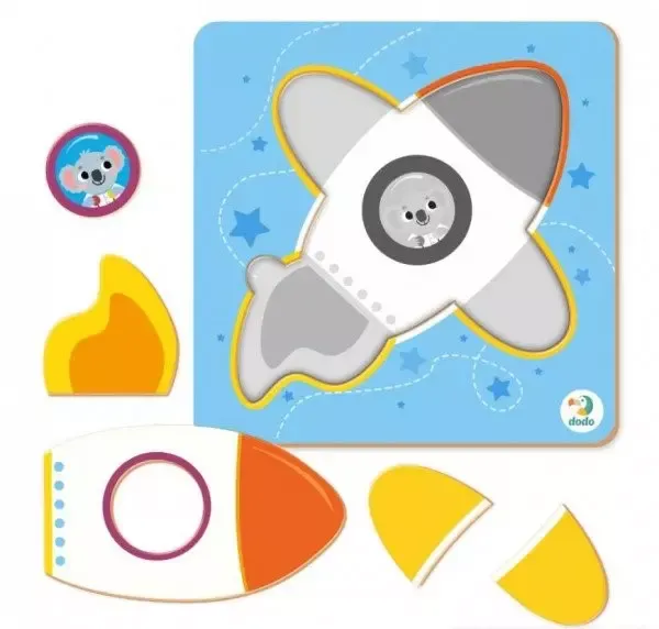 DODO. Puzzle sorter mini 5 elementów, rakieta zdjęcie 1