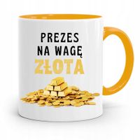 Dla Prezesa Viceprezesa Kubek Żółty Na Prezent Z Nadrukiem Ze Zdjęciem