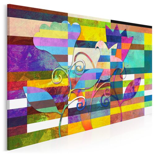 43601 Obraz na płótnie KWIATY KOMPOZYCJA KUBIZM na Arena.pl